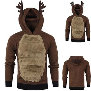 Felpe con cappuccio uomo/donna Maglione natalizio Kawaii Elk Cosplay Maglioni Unisex Leisure Festival Brutto Natale Rudolph Maglione renna