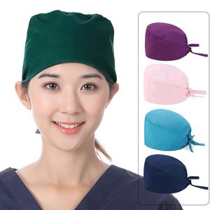 Скраб Caps Hat Цветочного Bouffant Санитарных печатей Стоматолог Cap Хлопок Женщина Мужчины Dust Proof Ветеринарного Chef Рабочих шляпы Bonnet
