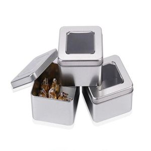 100PCS Square Tea Candy Storage Box Wedding Favor Tin Box Sundries Earphone Cable Organizer Container Receive Box Gift Case