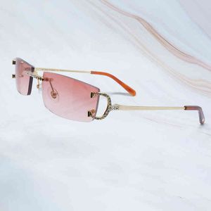 2022 Fabrik Großhandel Hohe Qualität Modell Männer Frauen Randlose Ankunft Strass Mann Luxus Sonnenbrille Sonnenbrille