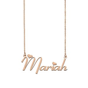 Mariah-Namenskettenanhänger, individuell personalisiert, für Frauen, Mädchen, Kinder, beste Freunde, Mütter, Geschenke, 18 Karat vergoldeter Edelstahl, Schmuckgeschenk