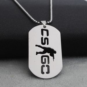 30st GO mot-Strike logo symbol halsband runt globalt offensivt halsband rostfritt stål anime spel cs logo halsband smycken