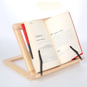 Ahşap Kitap Standı Tutucu Ayarlanabilir Taşınabilir Ahşap Bookstand Laptop Tablet Çalışma Aşçı Tarif Kitap Standları Masası Çekmece Organizatörler Vtky2220