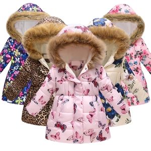 Retail Kid Toddler Girls Jacket Coat Polka Dot Mönster Jackor För Barn Outwear Söt Kläder Vinter Varma Baby Tjejer Kläder 201104