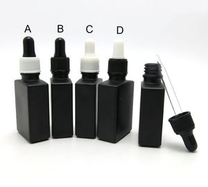 10PCS/LOT Matte Black Glass Liquid Reagent Pipette Bottle 1oz Essengial Oil Dropper Vials