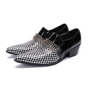 Luxury Italian Genuine Leather Men chain Oxford Shoes slip-on punta a punta Scarpe eleganti da uomo Scarpe da festa per ufficio