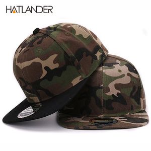 Hatlander Camouflage Snapback Poliester Czapka Puste mieszkanie Camo Baseball Cap z No Haft Mens Cap and Hat dla mężczyzn i kobiet 201019