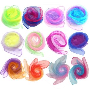 60 cm gradiënt kleur dansband sjaal skel square jongleren nylon goochelen prestaties rekwisieten accessoire ritme voor kinderen