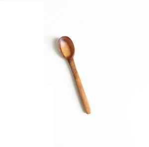 2021 Wooden Spoon Eco-Friendly Natural Teakwood Long Handle Salad Mixing Spoon Icecream Scoop Tableware