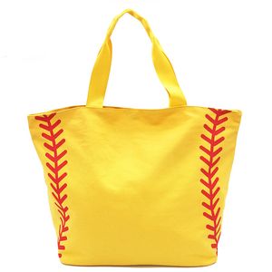 Składana torba na zakupy Drukowane przenośne torebki Baseball Tote Softball Koszykówka Futbolowa Siatkówka Płótno Torby 8 Styl GGB2241