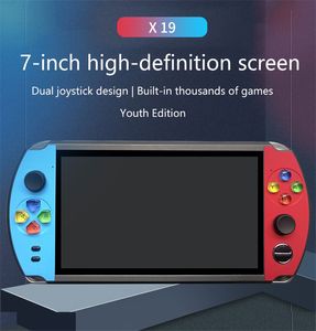 8GB 7inch portátil retro clássico clássico único vedio jogador jogador adulto infância x19 de jeux hd filmes duplos rocker música lcd recarregável fc gba gba