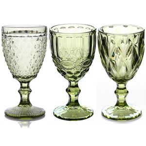 Portsble Wine Glass Dricksglasögon 3pcs / Lot Bröllopsfest Vin kopp Glasvaror Vattenglasögon för att dricka jul 300ml 10oz LJ200821