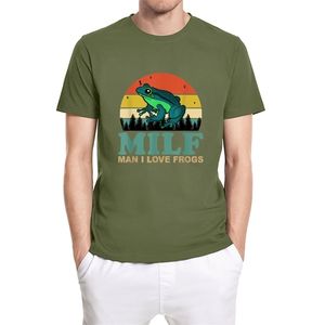 MILF Man I Love Frogs Funny Saying Frog Amphibian Lovers Vintage Unisex T Shirt Men s Shirt Short Sleeve Cotton Tops Tee
