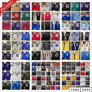 Real Cheap Retro Vintage Jerseys Iverson Hill Pippen Rodman Mutombo Bibby McGrady Hardaway Curry Nash Malone Stockton Garnett