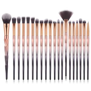 Makeup Brush Set 20st Diamond Gradient Colors som ska användas för pulverögon Shadow Foundation Blend Blush Lip Brush Eyes Eyeliner Eyelash Eyebrow Borstes