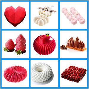 Shenhong Pop Ciasto Dekorowanie Formy 3D Silikonowe formy do pieczenia Heart Heart Cakes Cakes Brownie Make Desserc Pan Chocolate Tools T200703