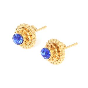 New Red Blue Zirconia Ethiopian Stud Earrings African Style For Women Wedding Vintage Jewelry Earrings