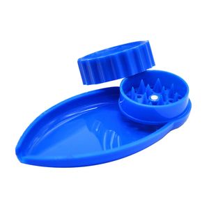 HONEYPUFF Plastic Smoking Herb Grinder Tray 40MM Tobacco Grinders & Roll Combo All In One 2 Parts Layers Funnel Shape Muller