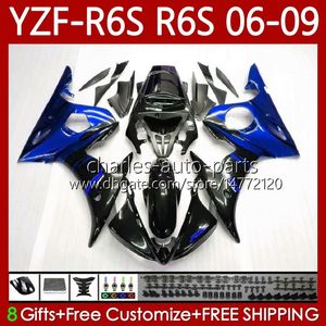 Carenature MOTO per YAMAHA YZF-R6S YZF R6 S 600 CC YZF600 Blue Flames 2006-2009 Corpo 96No.182 YZFR6S 2006 2007 2008 2009 YZF-600 600CC YZF R6S 06 07 08 09 Kit carrozzeria OEM