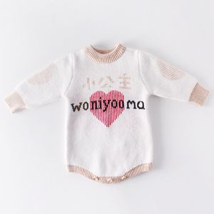 Baby Girls Pani Ubrania Body Z Długim Rękawem Little Princess Printing Drut Jesień Zima Niemowlak 210429