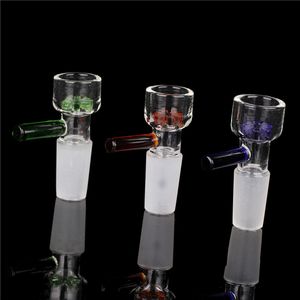 Glaskopfstück, 14 mm, 18 mm Außengelenk, mit Schneeflockenfilter, mehrere Farbköpfe für Wasserpfeifen-Rigs, Bongs, Trockenkräuter, Aschefänger, Raucherzubehör