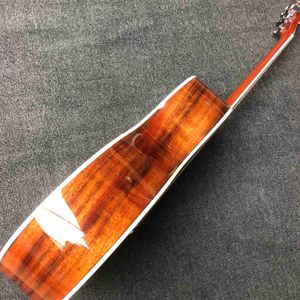 Custom 40 tum om kroppen Solid Koa Wood Acustic Electric Gitar Sillbone Binding Acceptera logotyp på Headstock
