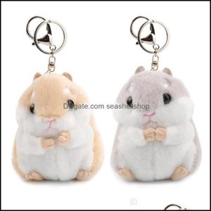 Key Rings Cute Soft Plush Cartoon Animal Keychain Small Hamster Toy Doll Keyring Stuffed Mouse Pendant Key Chain Women Bag Charms Trinket Drop Deliver