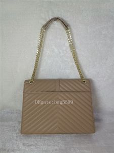 Designers de luxo mulheres saco V-tipo moda mensageiro carteira de ombro de alta qualidade bolsa de couro de bolsa de compras de corrente dourada