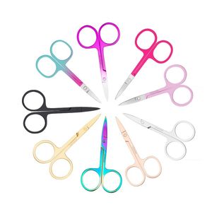 MP044 Testa curva Sopracciglio Scissor Trucco Trimmer Rimozione dei peli del viso Manicure naso capelli Scissor Strumento per cuticole per unghie