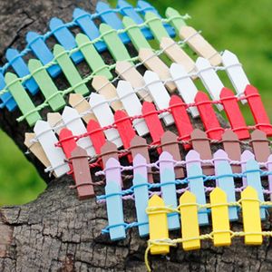 Mini Fence Barrier Garden Decorations Wooden Resin Craft Miniature Fairy Garden Terrarium Branch Palings Showcase Decoration Bonsai