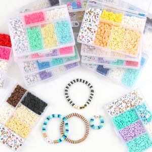 15 Style Mix Polymer Clay Acrylic Jewelry Making Kits Soft Pottery Spacer ?Beads For Kids Girls Bracelet Necklace DIY Kits Sets