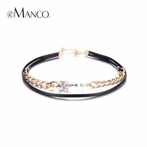 Wholesale Charming Women's Layering Chokers Necklaces for women Black Tattoo Choker with Rhinestones Fashion Jewelry Y200323