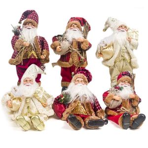 Weihnachtsdekorationen 2021 Weihnachtsmann Stehen Sitzende Puppe Stoff Weihnachtsdekoration Kinder Kinder Geschenk für Haus Home Decor Ornament1