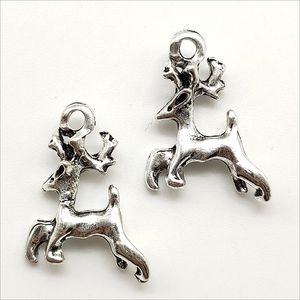 Lot 100pcs deer Animal Antique Silver Charms Pendants Retro Jewelry Making DIY Alloy Tibetan silver Pendant For Bracelet Earrings 20*16mm