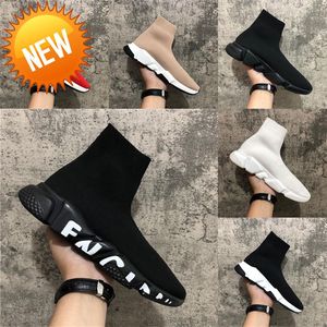 2022 Speed Trainer Shoes Party Black White Red High Sock Mens Womens Fashion Boots Triple Casual Size 36 -46 With Box Lz