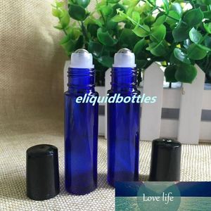 NEW 700pcs Cosmetic Refillable 10мл (1/3 унции) Blue Glass Roll On бутылки Эфирные масла Ароматы роллер бутылки завод Frice -Wholesale