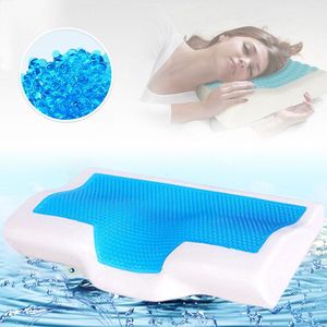 Pillow Memory Foam Gel 50x30cm / 60x35cm Komfort Slow Rebound Sommar Ice-Cool Neck Ortopedic Sova innehåller örngott