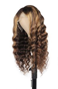 Peruca de renda Cabelo de bebê natural Longo transparente renda frontal peruca humana perucas de cabelo reto Curly
