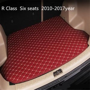 Rutschfeste Kofferraummatte für Autos, wasserdichte Lederteppich-Flachmatte, Flachmatte passend für Mercedes-Benz R-Klasse sechs Sitze 2010–2017