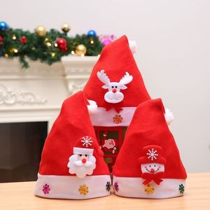 Hot Christmas Hat Xmas Mini Czerwony Santa Claus Kapelusz Snowman Deer Party Decor Boże Narodzenie Czapki Dekoracje Beanie Dla Dzieci Dorosłych 150 sztuk T2i51618