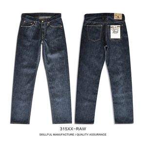 Saucezhan 315xx-Raw Mens Taper Jeans Jean Selvedge Mens Jeans 브랜드 Raw Denim Men Jeans Unsanforized Denim Selvedge Denim 201111