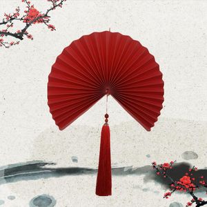 Chinese Paper Fans al por mayor-Favorito de fiesta chino papel rojo plegable de la pared decoración de la pared paquete colgante regalo impreso grande regalo plegado decorativos fans