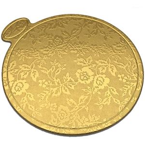 200PC / set Gold Printing Round Mousse Cake Boards Paper Cupcake Dessert Skärm Bricka Bröllopstårta Pastry Decorative Kit1