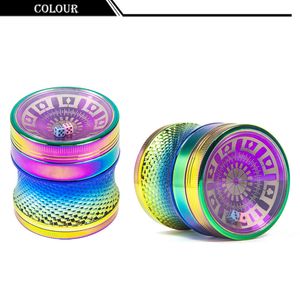 Color Zinc Alloy Smoking Spice Herb Grinder With Dice Game Window Nice 4 Layer Diameter 63MM Tobacco Crusher Grinders Smok Accessories