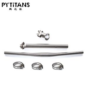 Wholesale bicycle seat stem for sale - Group buy PYTITANS Lightweight titanium MTB Road bicycle parts Titanium alloy Bike Handlebar with Bike Seatpost seat tube titanium stem best price