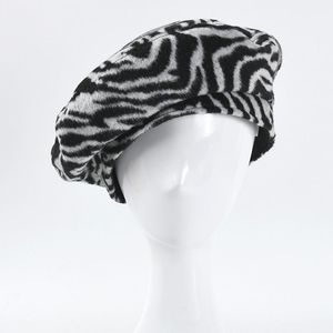 Berets Zebra sentiu chapéu de boina para mulheres designer francês Cabelo ajustável Capelo Senhoras Queda de inverno animal impressão pintor octogonal chapéus