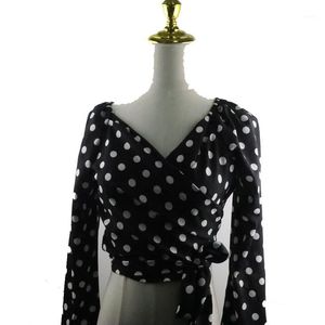 Women's Blouses & Shirts Blouse Women 2021 Vintage Black Mujer Plus Size Sexy Top Long Sleeve Ladies 2XL 2pcs1