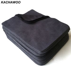 Kachawoo 175mm x 145mm 100ピースアイウェアアクセサリーブラックマイクロファイバークリーニングクロススエードクリーニングメガネカスタマイズ201021