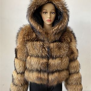 Beiziru 진짜 자연 너구리 실버 폭스 모피 후드 코트 분리형 슬리브 후드 겨울 따뜻한 여성 높이 50cm 201212