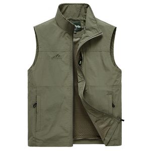 Gilet senza maniche da uomo Gilet traspirante estivo Gilet multitasche Giacca da uomo Pesca all'aperto Fotografia Gilet da viaggio Abbigliamento 7XL 201126